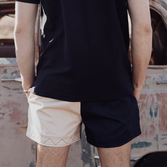 NAVY & CREAM RUGBY SHORTS
