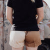  CREAM & BROWN RUGBY SHORTS