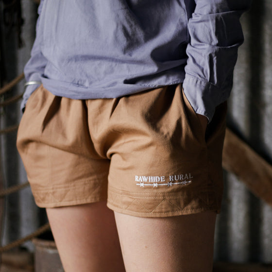 BROWN RUGBY SHORTS